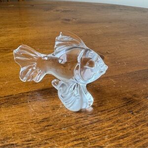 Crystal Glass Clear Goldfish Angel Fish Figurine